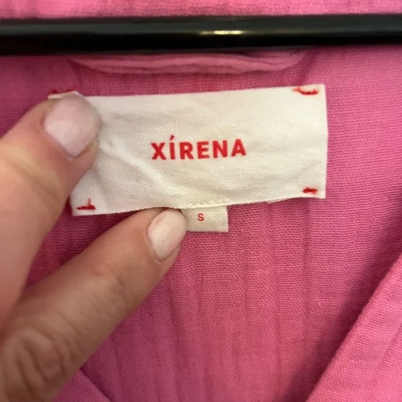 Xirena Muslin Cotton Pink Midi dress Roll Sleeve size Small - Picture 2 of 2
